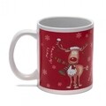 Set cana si prosop de bucatarie Reindeer, Heinner, bumbac/ceramica, rosu