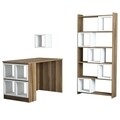 Set birou si biblioteca Box, Hommy Craft, maro/alb