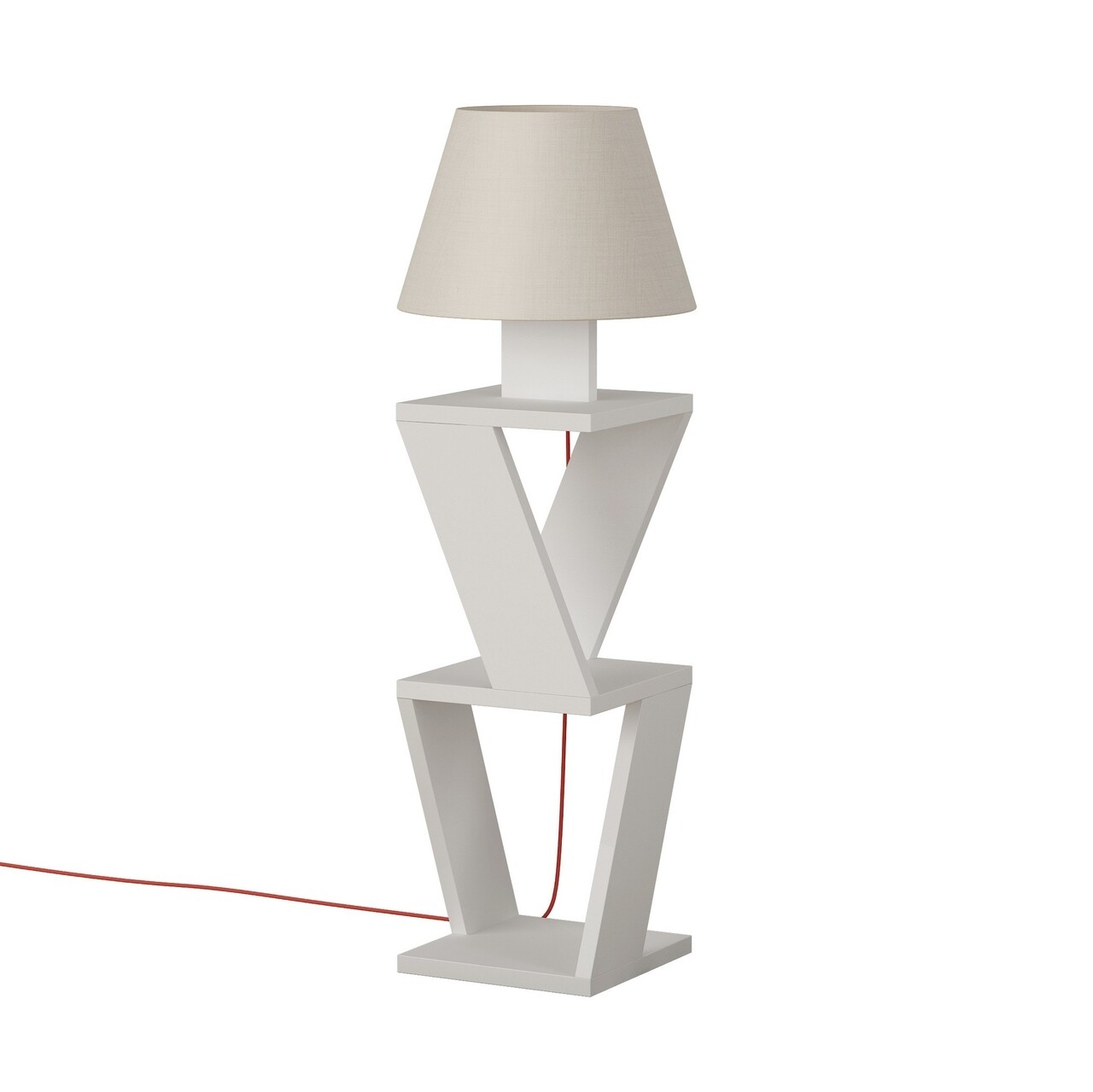 Lampadar Kozena, Decortie, 22x22x85 cm, alb - 1 | YEO