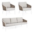 Set mobilier pentru gradina/terasa 3 piese Maribela, Bizzotto, fibra sintetica/tesatura ofelin, alb