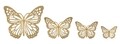 Set 4 decoratiuni de perete Butterflies, Mauro Ferretti, 35x29 cm, fier, auriu