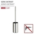 Perie de toaleta cu suport autoadeziv, Wenko, Detroit Turbo-Loc®, 8.5 x 40 x 9 cm, inox