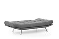 Canapea extensibila Misa Sofabed, Futon, 3 locuri, 198x128 cm, metal, gri