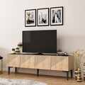 Comoda TV Draw, Olivia, 154x37x45 cm, natural/negru