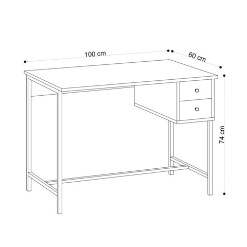 Birou, Elegance, Morris, 100x60x74 cm, Stejar / Negru