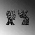 Decoratiune de perete, Tree Man And Woman, Metal, 27 x 43 cm, Negru