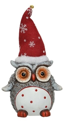 Decoratiune Owl w dot, Decoris, 16x12x26 cm, teracota, multicolor