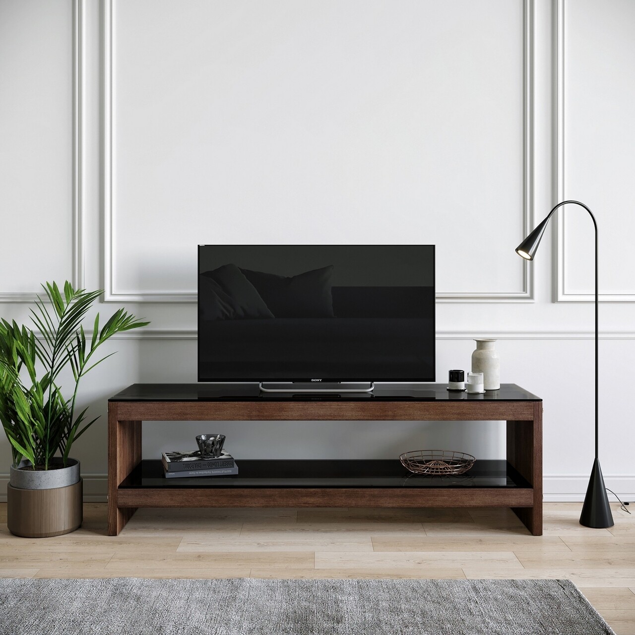 Comoda TV Neostill TV301, 140 x 40 x 45 cm, walnut - 1 | YEO