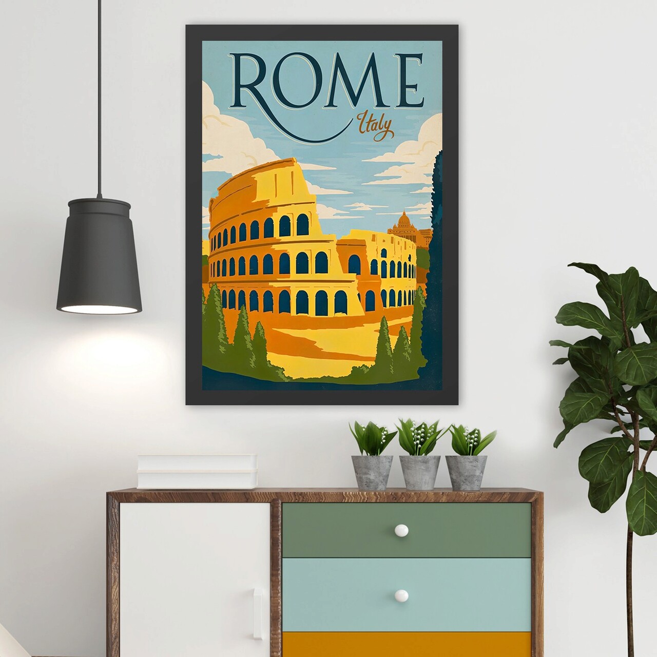 Tablou decorativ, Rome 2 (55 x 75), MDF , Polistiren, Multicolor