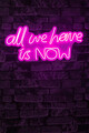 Decoratiune luminoasa LED, All We Have is Now, Benzi flexibile de neon, DC 12 V, Roz