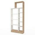 Biblioteca Raffline, 75.4x22x170.8 cm, PAL, alb/stejar