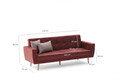 Canapea extensibila cu 3 locuri, Balcab Home, 825BLC2680, Lemn / Metal, Rosu claret