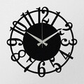 Ceas de perete, Enzoclock - S006, metal, 48 x 48 cm, negru