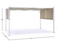 Pavilion pentru gadina Slide Gazebo, Bizzotto, 400 x 300 cm, otel/poliester/poliamida, alb/grej