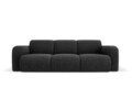 Canapea 3 locuri, Molino-140, Micadoni Home, 235x95x72 cm, tesatura chenille din poliester, negru