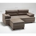 Canapea cu taburet Oslo, Balcab Home, 210x85x78 cm, maro