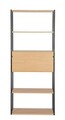 Corp biblioteca Allycia, Bizzotto, 84.5 x 35 x 200 cm, lemn de frasin/MDF, negru/natural