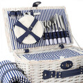 Cos de picnic 4 persoane Orlando, Homla, 46x30x20 cm, cu patura de picnic 130x150 cm, alb