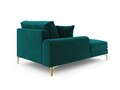 Sezlong living stanga, Madara, Mazzini Sofas, gold legs, 102x182x90 cm, catifea, turcoaz