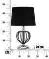 Lampa de masa Darky Silver, Mauro Ferretti, Ø28 x 44.5 cm, 1 x E27, 40W, fier/PVC/textil