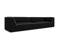 Canapea 4 locuri, Ruby, Micadoni Home, BL, 302x93x69 cm, tesatura chenille, negru/bej