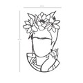 Decoratiune de perete, Frida, Metal, Dimensiune: 40 x 70 cm, Negru