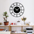 Ceas de perete, Enzoclock - S011, metal, 48 x 48 cm, negru