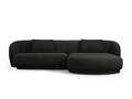 Coltar dreapta 4 locuri, Camden, Cosmopolitan Design, 289x177x72 cm, tesatura chenille, negru