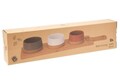 Set pentru servire aperitive 4 piese, Excellent Houseware, 48x12x1.5 cm / 9.5x4.5 cm, bambus/portelan, multicolor