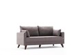 Canapea fixa Bella Sofa, Balcab Home, 2 locuri, 177x81x85 cm, lemn, maro