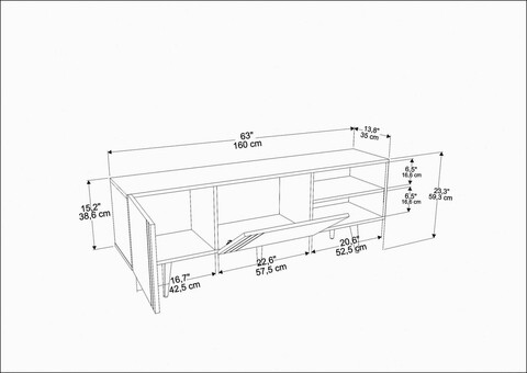 Comoda TV, Retricy, Ronas, 160x35x38.6 cm, PAL, Nuc