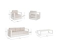 Set mobilier pentru gradina/terasa 4 piese Moses, Bizzotto, aluminiu/tesatura impermeabila Ofelin, bej