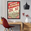 Tablou decorativ, Retro Cinema (40 x 55), MDF , Polistiren, Crem / Roșu