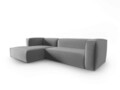 Coltar stanga 4 locuri, Mackay, Cosmopolitan Design, 282x166x73 cm, catifea, gri deschis