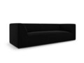 Canapea 3 locuri, Ruby, Micadoni Home, BL, 232x93x69 cm, catifea, negru