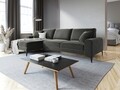 Coltar stanga, Madara, Mazzini Sofas, 5 locuri, 254x182x90 cm, catifea, gri inchis