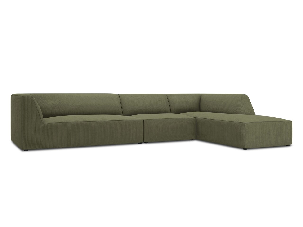 Coltar dreapta 5 locuri, Ruby, Micadoni Home, BL, 366x180x69 cm, velur, verde - 1 | YEO