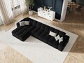 Coltar stanga 5 locuri, Kendal, Micadoni Home, BL, 357x173x79 cm, catifea, negru