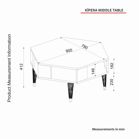 Masuta de cafea, Tera Home, Kipera, 90x41.2x78 cm, PAL, Stejar