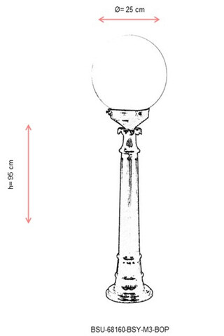 Lampadar de exterior, Avonni, 685AVN1156, Plastic ABS, Alb/Negru