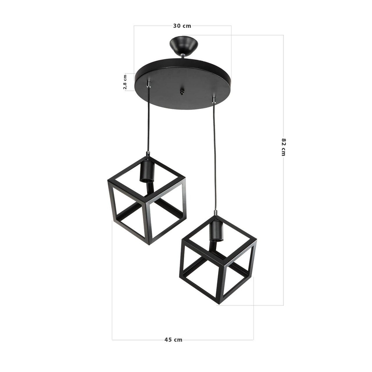 Lustra Siyah, MDL.3789, Squid Lighting, 30x82x45 cm, 20W, negru