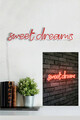 Decoratiune luminoasa LED, Sweet Dreams, Benzi flexibile de neon, DC 12 V, Rosu