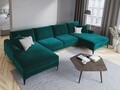 Coltar panoramic, Madara, Mazzini Sofas, 6 locuri, 334x182x90 cm, catifea, turcoaz