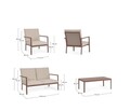 Set mobilier pentru gradina/terasa 4 piese Konnor, Bizzotto, aluminiu/tesatura impermeabila Ofelin, bej/maro