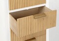 Comoda Charley, Bizzotto, 40 x 30 x 92 cm, MDF/paulownia/pin/otel, alb/natural