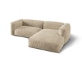 Coltar modular dreapta 2 locuri, Martina-120, Micadoni Home, 283x176x75 cm, catifea, bej deschis