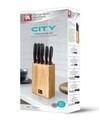 Set 5 cutite + suport, Richardson Sheffield, City, inox/lemn, negru