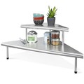 Etajera de colt pentru bucatarie, Maximex, Massivo Duo, 48.5 x 48.5 x 31 cm, inox, gri