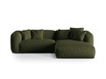 Coltar modular dreapta 2 locuri, Martina-169, Micadoni Home, 283x176x75 cm, tesatura structurata catifelata, verde