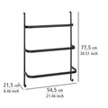 Suport suspendabil pentru prosoape, Wenko, Iripinia, 54.5 x 77.5 x 21.5 cm, inox, negru